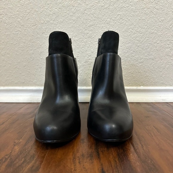 VINCE Garren Suede Leather Wedge Booties in Black - Picture 3 of 12